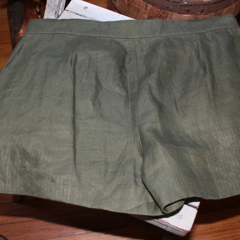 J. Crew Linen Olive Green Skort - Picture 4 of 6